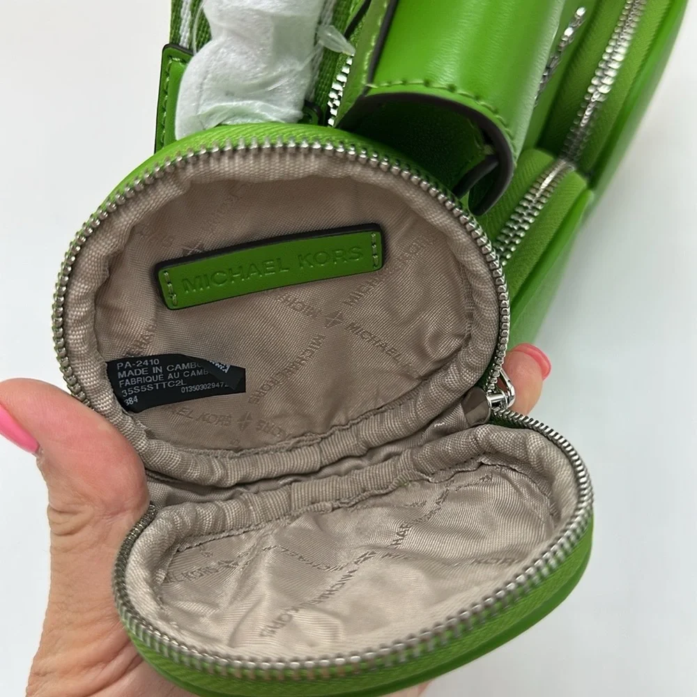 Michael Kors Jet Set Leather Medium Crossbody Bag with Case for Apple Airpods Pr - Picture 11 of 16